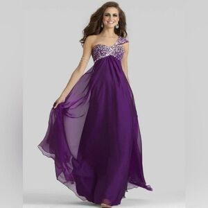 NW - One Shoulder Plum Formal Gown  / Wedding / Prom Dress - Clarisse Size 14